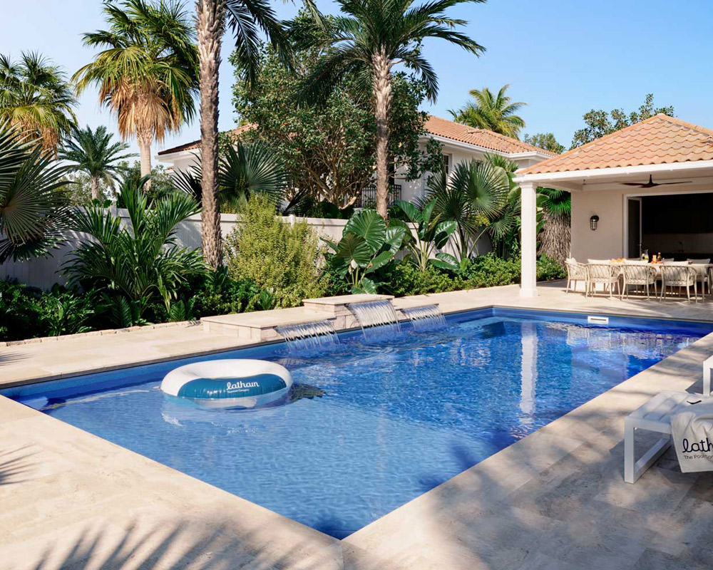 Corinthian Collection from Latham Pools installation Sterling Heights MI