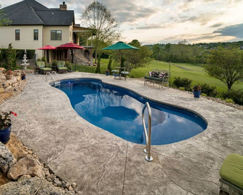 Vista Isle freeform fiberglass pool installation cost Auburn Hills MI