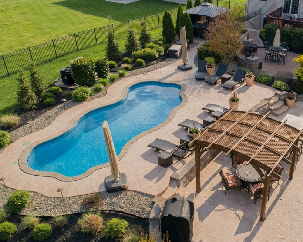 backyard Coronado freeform pool builder Novi MI